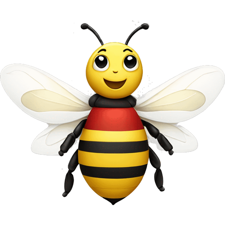 happy bee in red and white clothing emoji