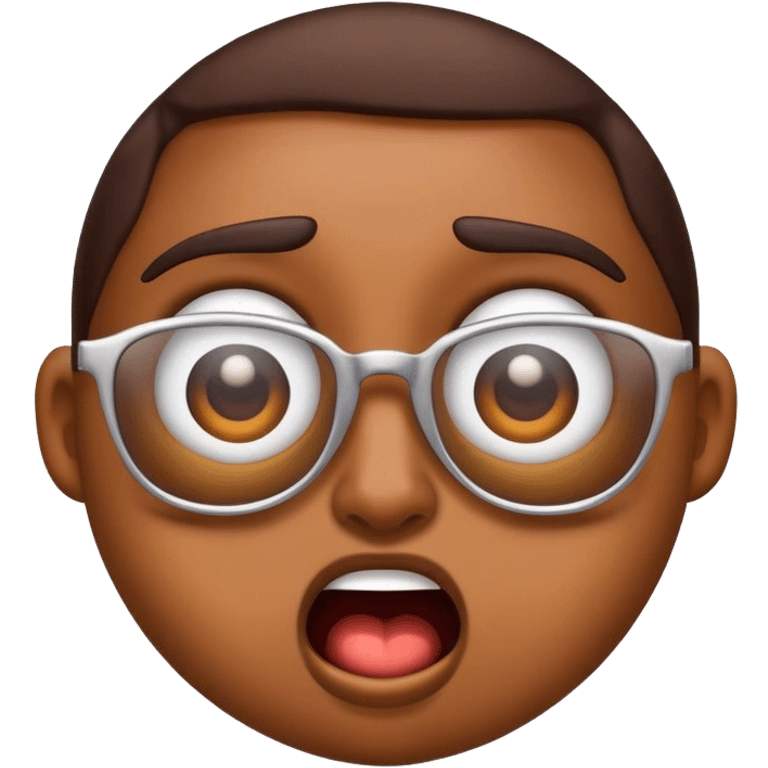 Emoji pulling shades down looking shocked emoji