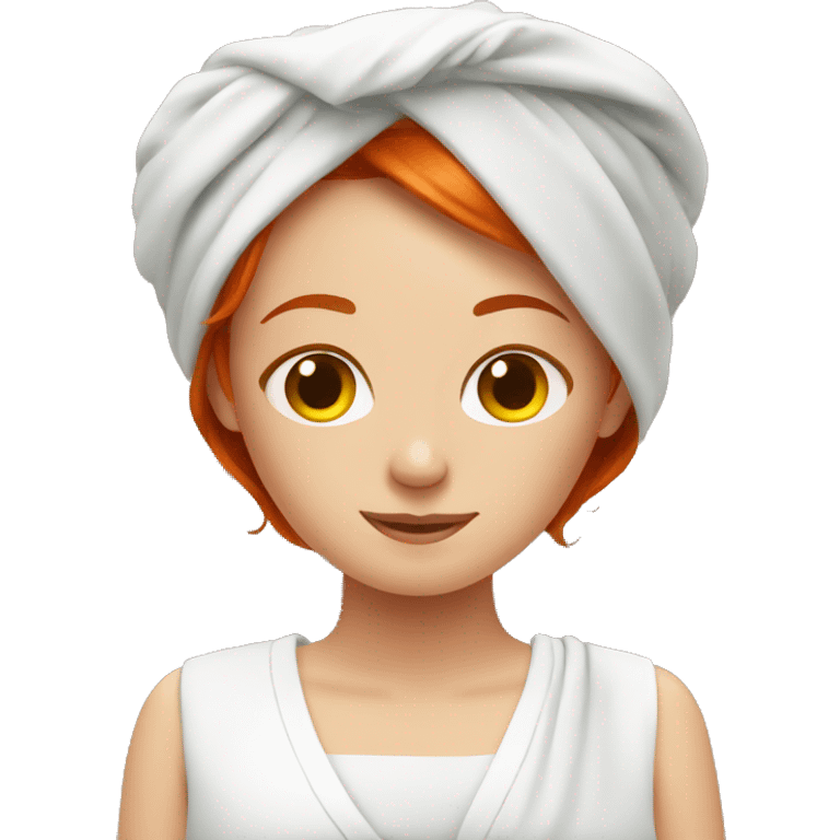 red headed girl relaxing in spa emoji