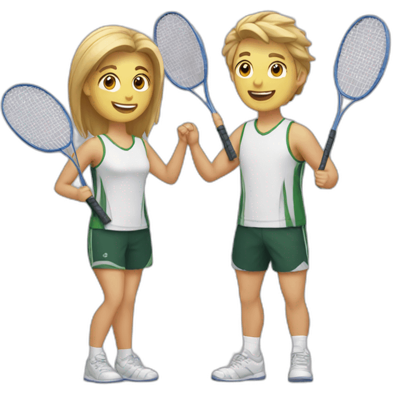 two friends playing badminton emoji