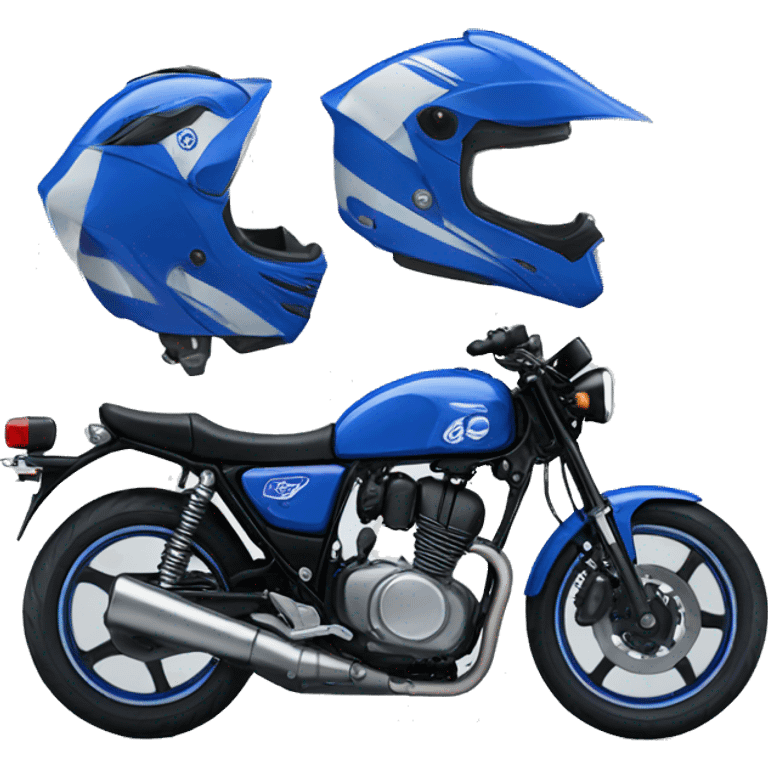 Motorcycle blue Yamaha  emoji