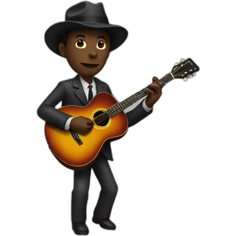 Robert Johnson playing guitar emoji