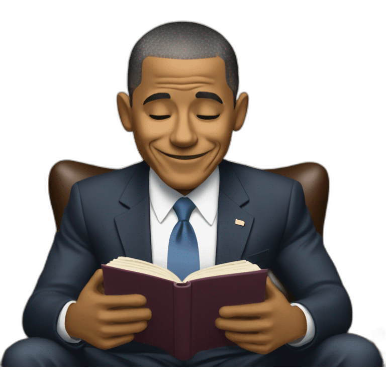 barack obama reading a book emoji