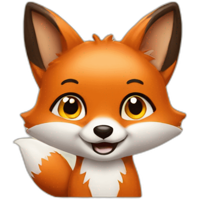 cute little fox thumbs up emoji