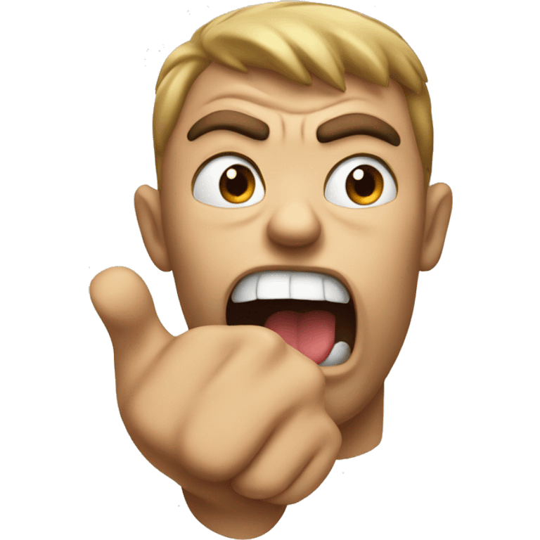 Angry emoji with hand to slap emoji