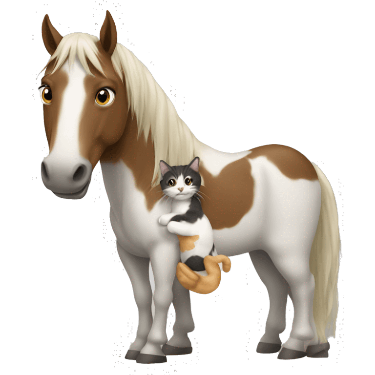 Horse holding a cat emoji