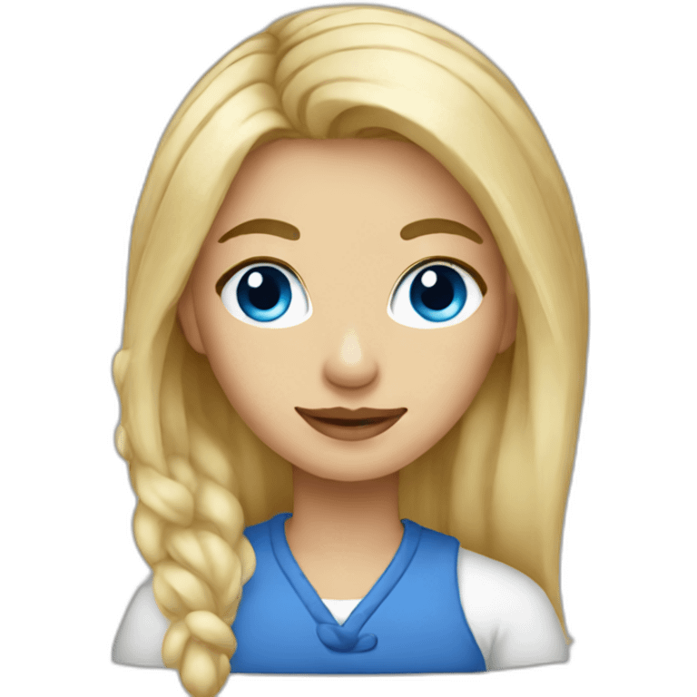 Blonde blue eyes artist painter emoji