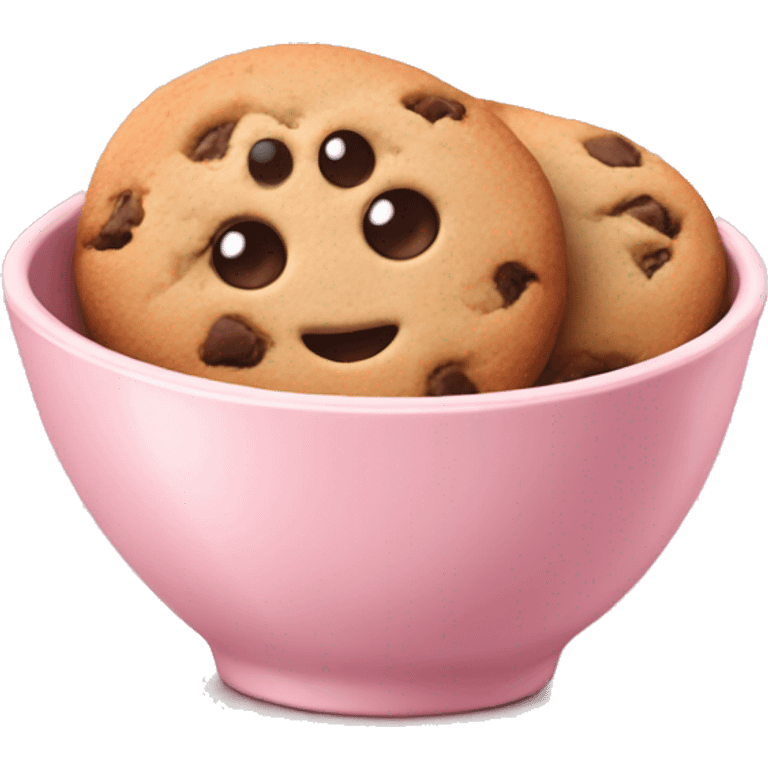 Cookies in a soft pink bowl emoji