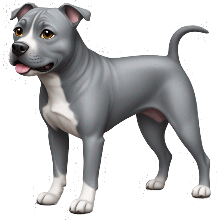 Full body grey staffy dog  emoji