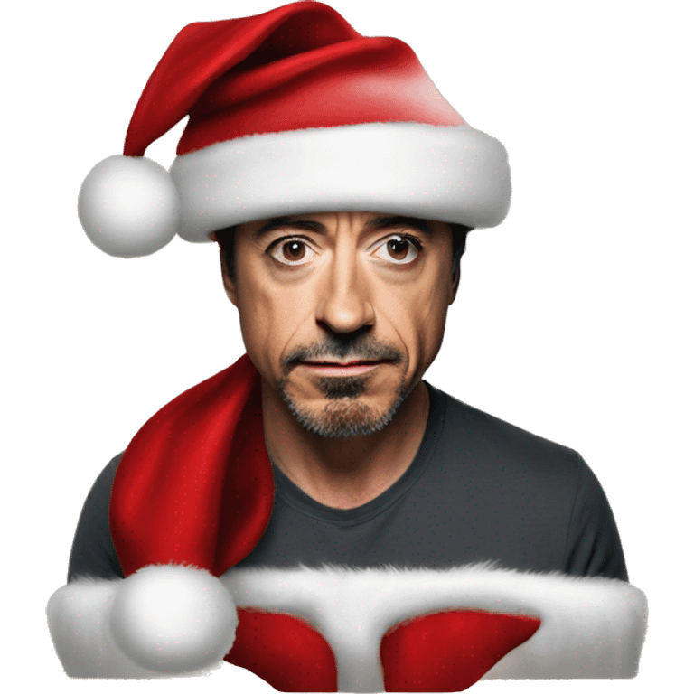 Robert Downey Jr. with santa hat emoji