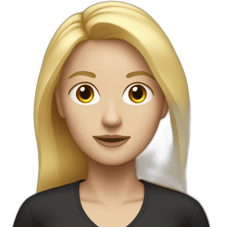 woman it developer medium blonde hair no glasses black outfit emoji