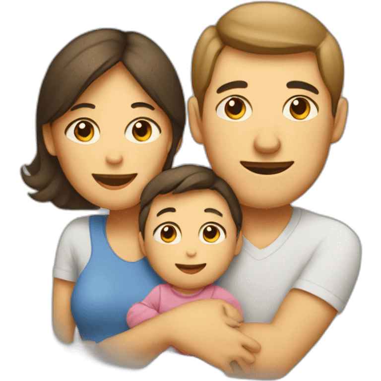 Dad,mom and little baby emoji