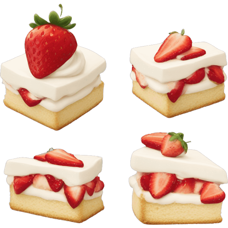 A piece of Strawberry vanilla shortcake emoji