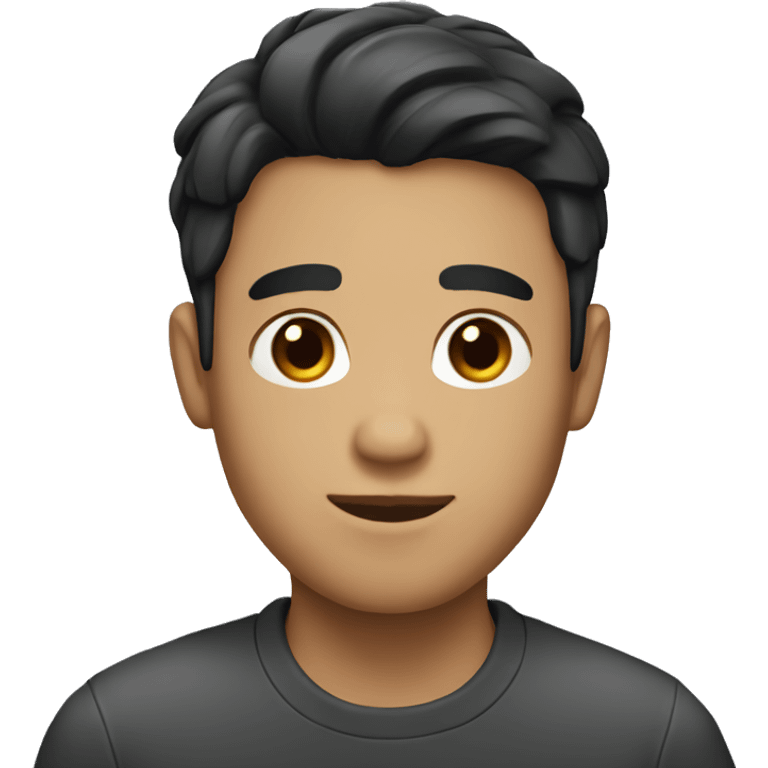 male with short black hair emoji