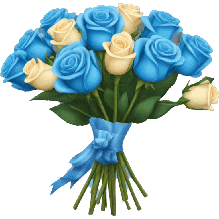 Blue  roses bouquet  emoji