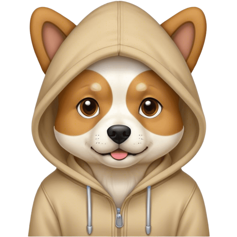 Dog wearing a hoodie emoji