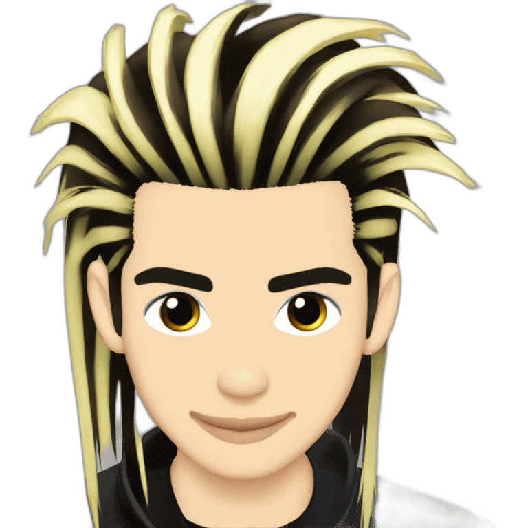 Bill Kaulitz skunk hair 2000s emoji