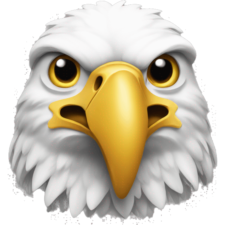 An eagle wearing a cheese head  emoji