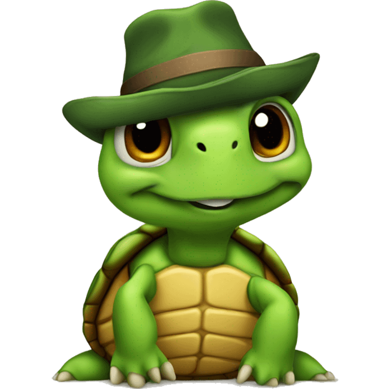 turtle wearing a hat emoji