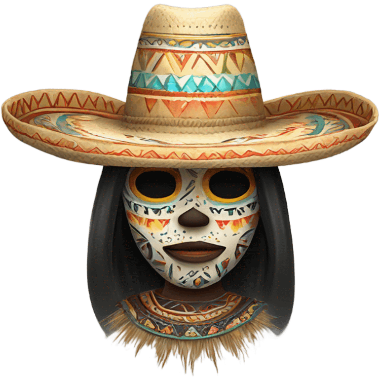 A spirit wearing a sombrero vueltiao  emoji