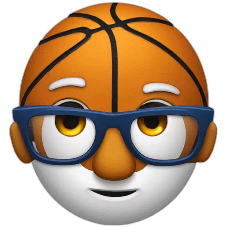 Basketball with glasses emoji