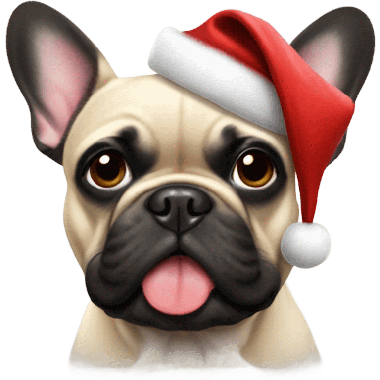 French bulldog as Santa emoji