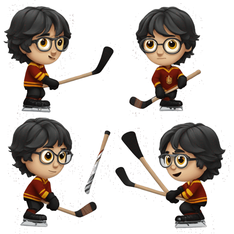 Harry Potter playing hockey emoji