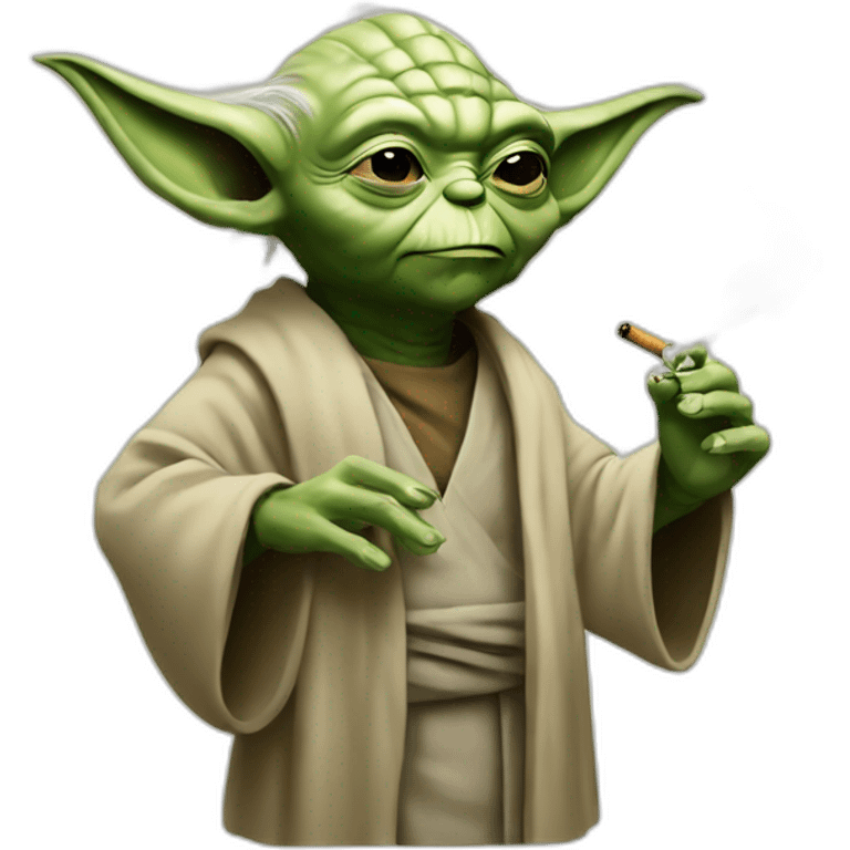 Yoda with a cigarette emoji