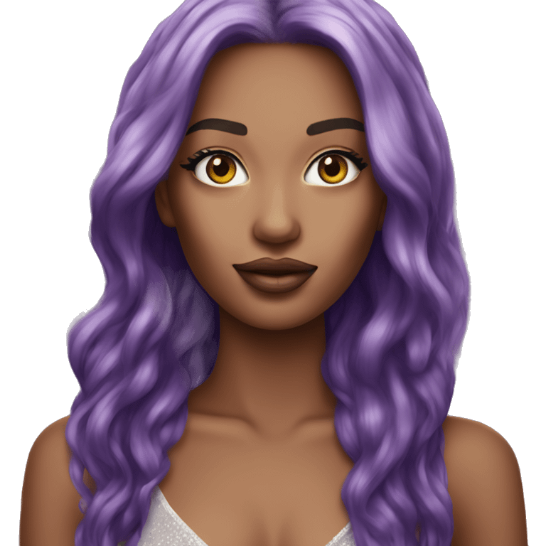 Realistic victoria secret model purple hair  emoji