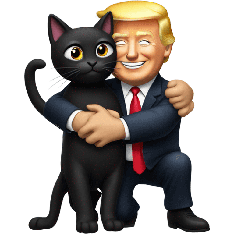 trump hugging black catemoji emoji