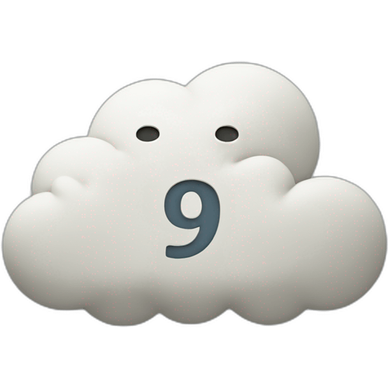 Cloud with number 9 in the middle emoji