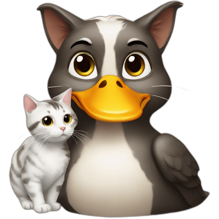 Duck with cat emoji