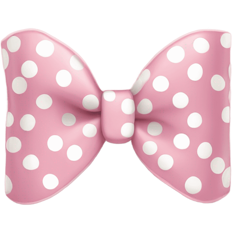 Light pink bow with white polka dots  emoji