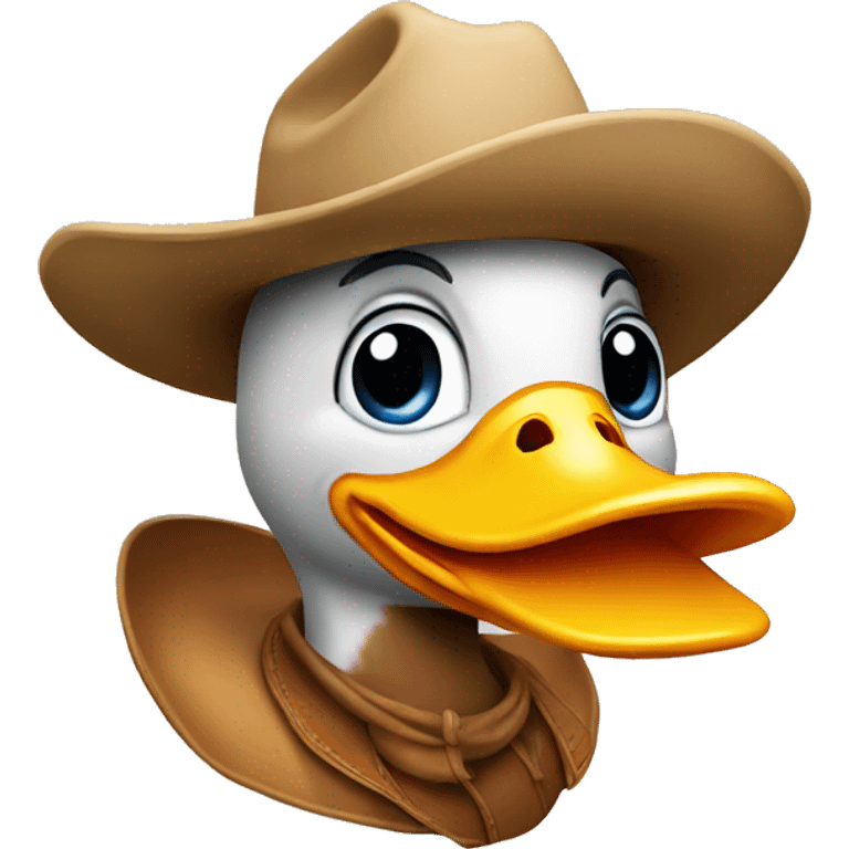 Duck with a cowboy hat emoji