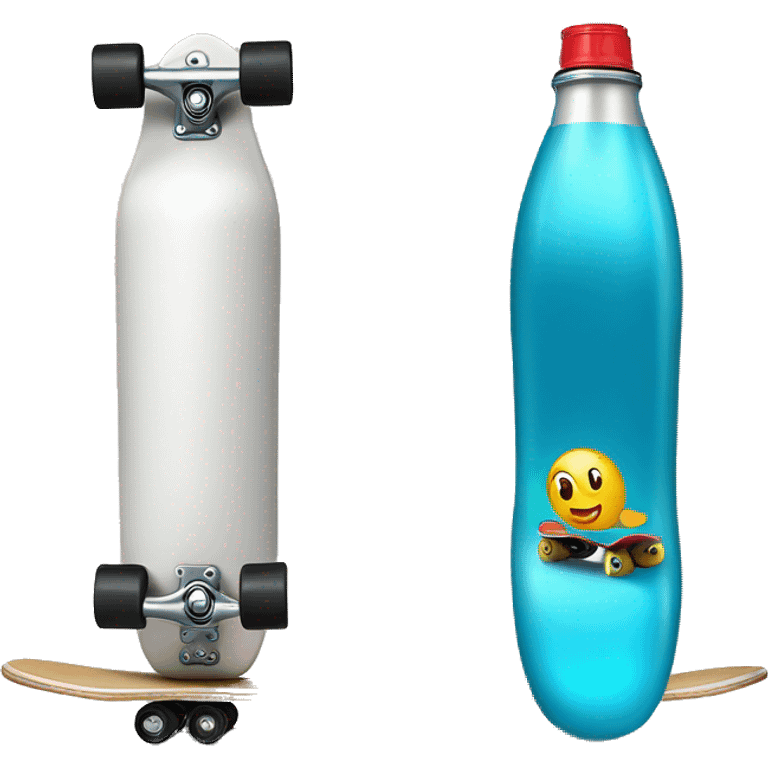 Water bottle in a skateboard emoji