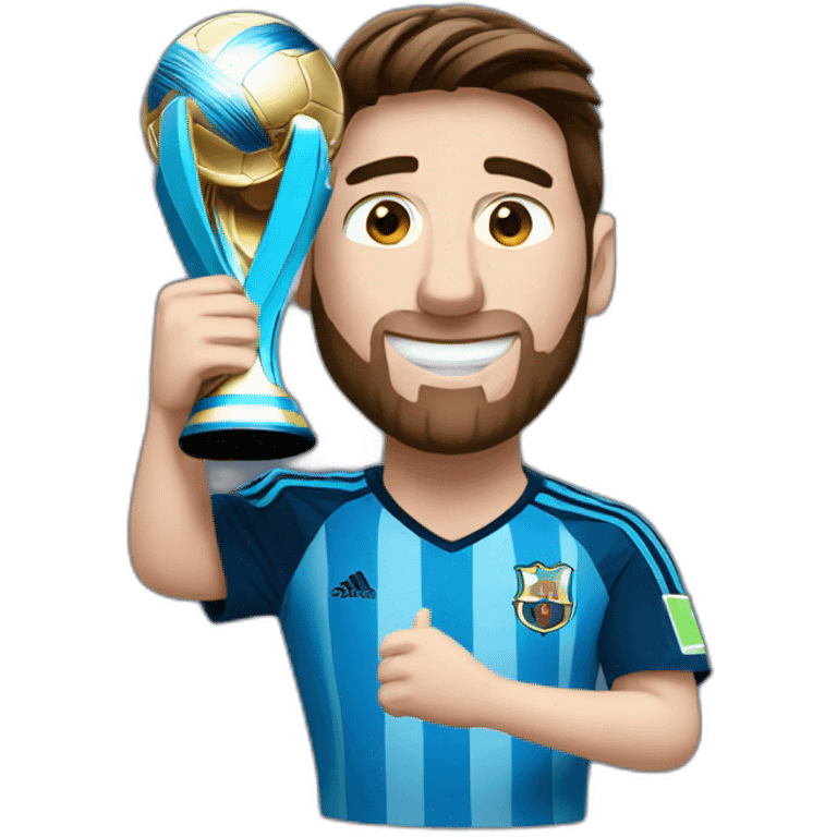 Messi holding world cup emoji