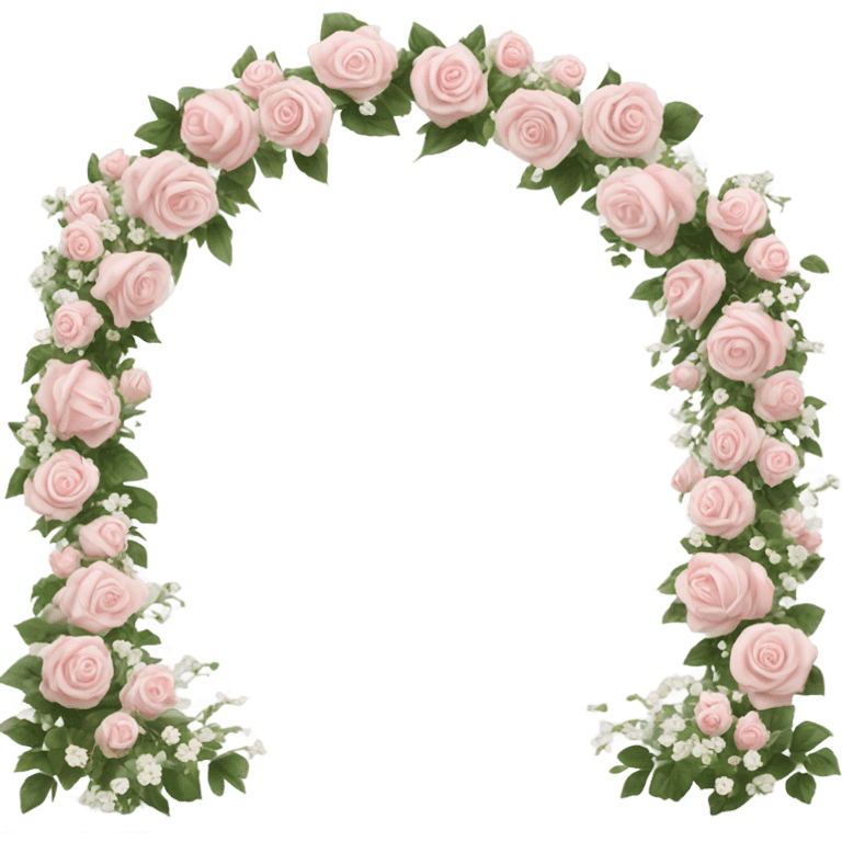 Light pink rose and white flower wedding arch ￼ emoji