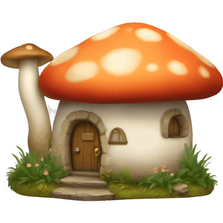 Mushroom cottage emoji