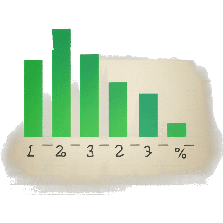 a paper with a bar chart and an upward trend emoji