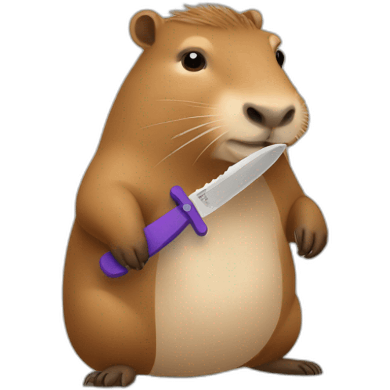 capybara holding a toy knife emoji