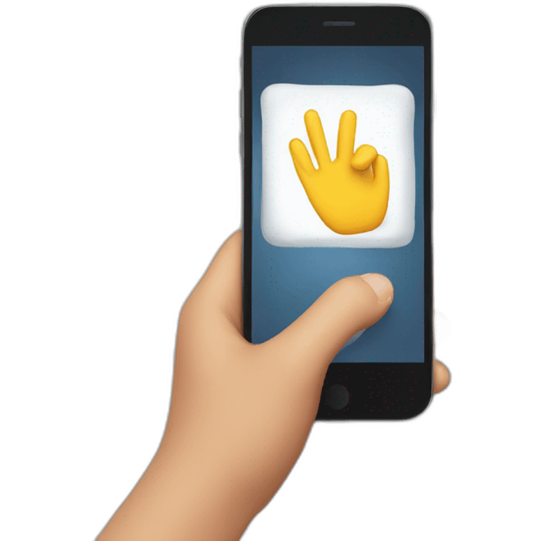 Hand holding phone emoji