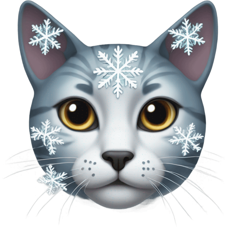 Cat with snowflake eyes emoji