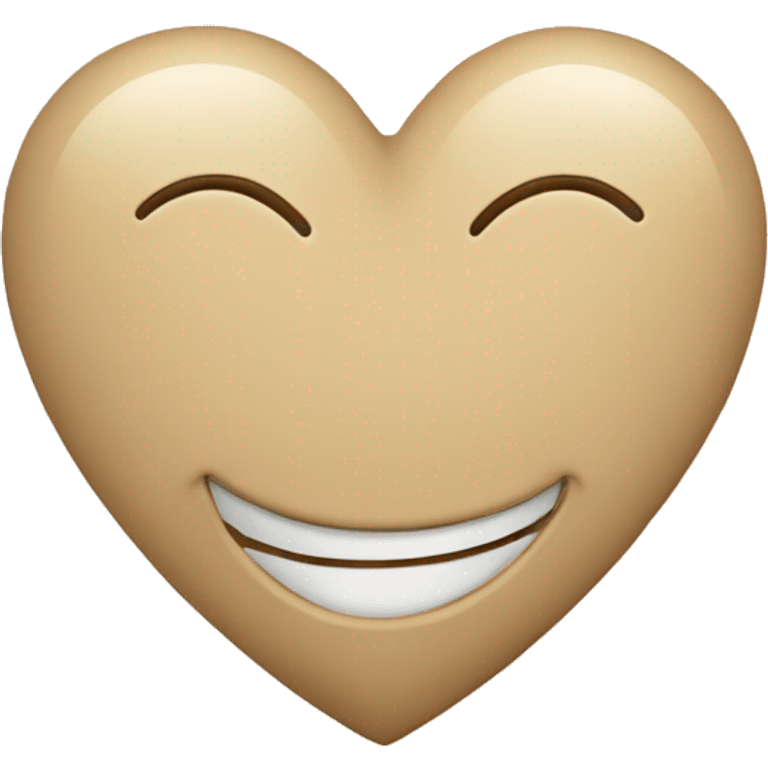 Beige heart with smile emoji