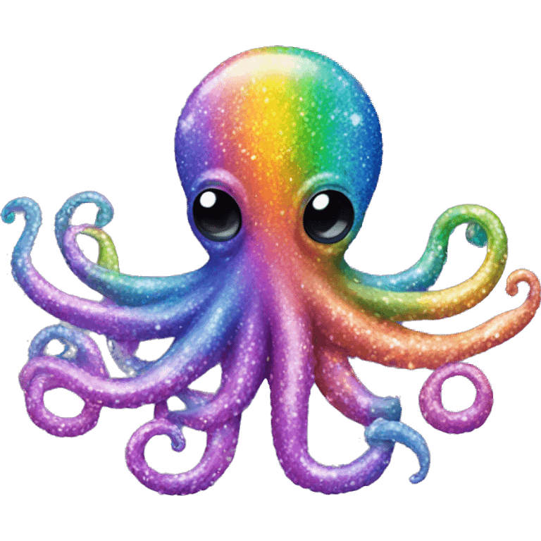 rainbow glitter octopus emoji