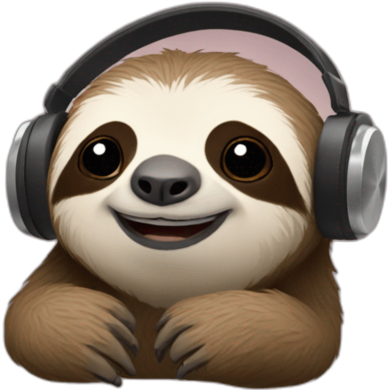 sloth listening to music emoji