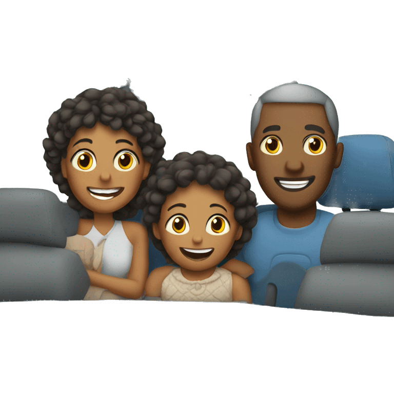 Family in a car for holiday emoji