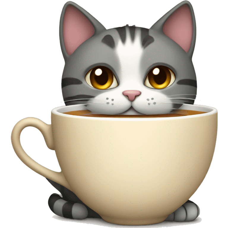 A cat drinking a cup of tea  emoji