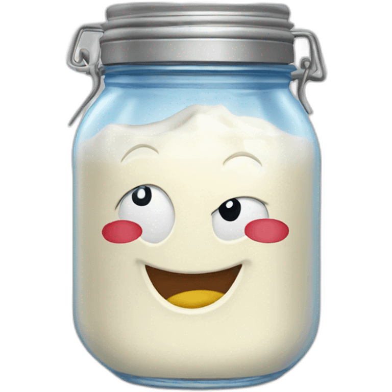 Lightning McQueen in jar with milk emoji