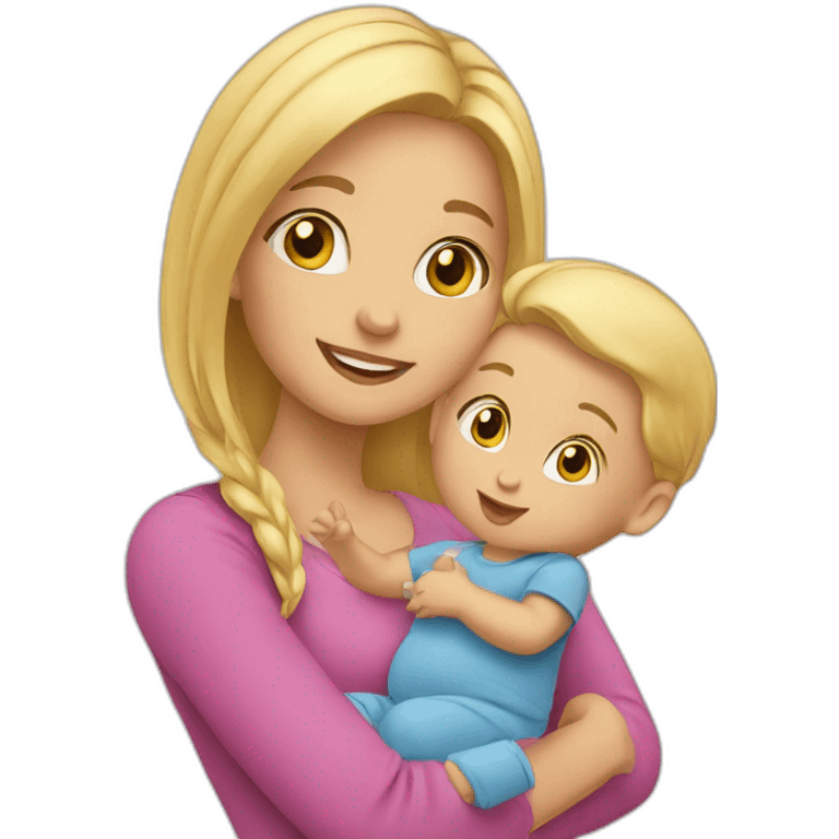 Blond-Girl-with-baby emoji