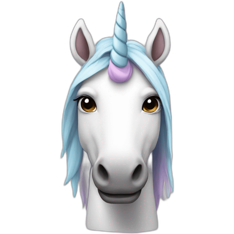 A unicorn wearing a hoodie emoji